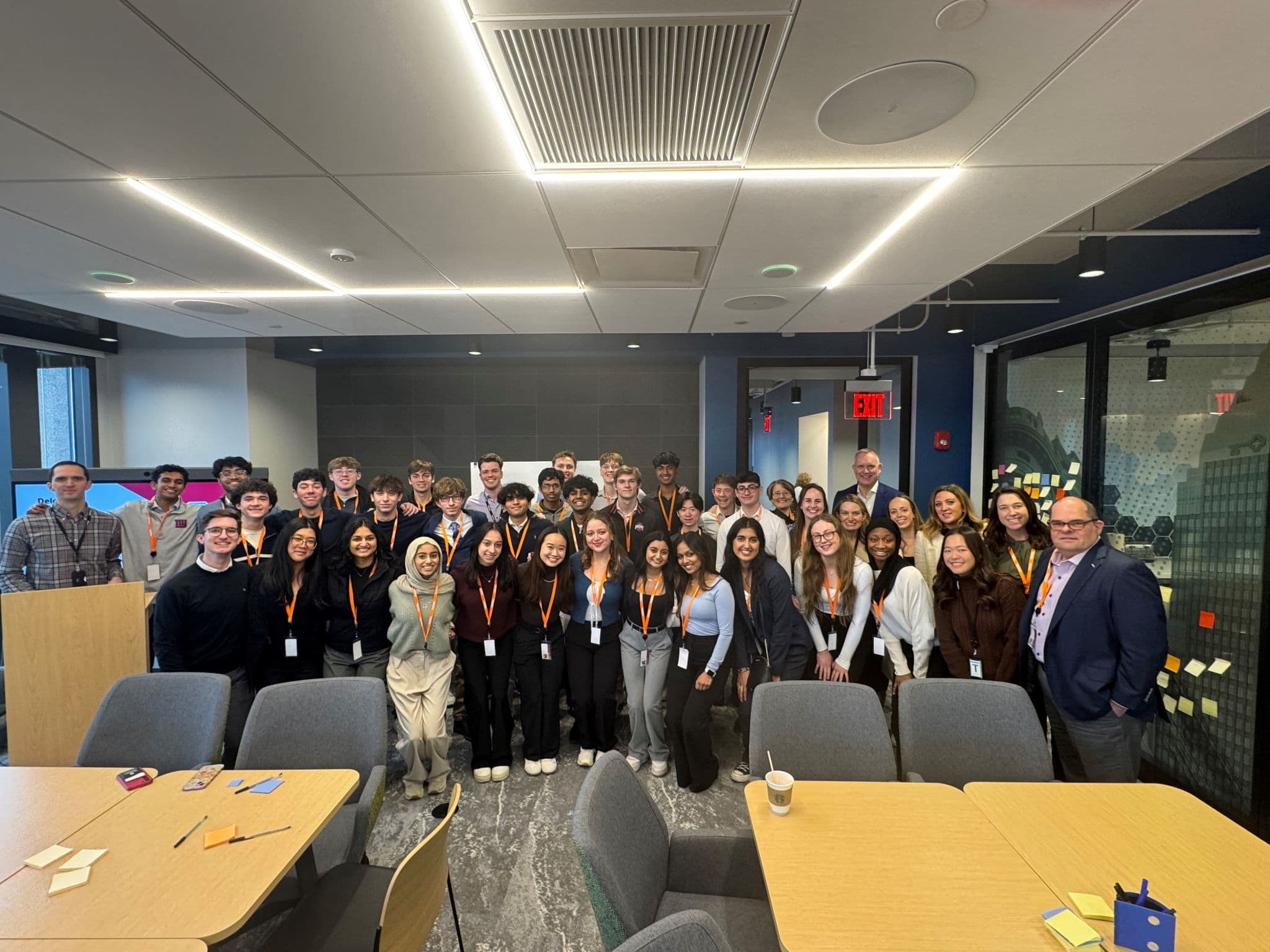 IBE students gathered with corporate hosts during the Cleveland trek